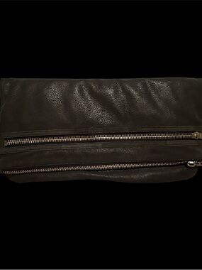 Alexander Wang Black Leather Zip-Front Clutch